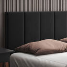 Cabeceira Queen Estofada 160cm Tecido Sued Preto Laura
