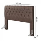 Cabeceira Queen Estofada 163cm Grécia  Chocolate