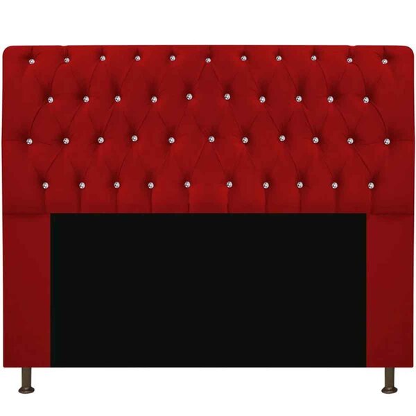Cabeceira Queen Estofada Cama Box Lady 160 Cm Strass  Suede V
