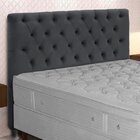Cabeceira Queen Estofada Embaixatriz  Cinza Escuro