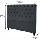 Cabeceira Queen Estofada Embaixatriz Nobuck Veludo Azul