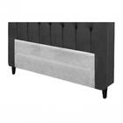 Cabeceira Queen Estofada Imperatriz Suede Cinza Simbal
