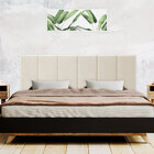 Cabeceira Queen Estofada Palha Suede Painel Para Cama Box Vie