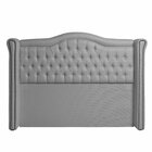 Cabeceira Queen Herrera Com Tacha 160 Cm Cinza