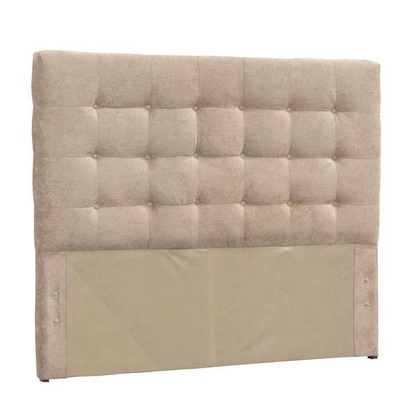 Cabeceira Queen Kuka Suede Amassado Bege