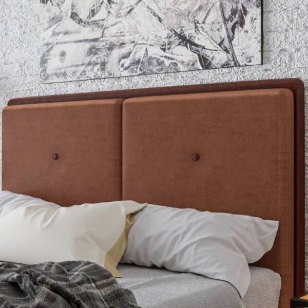 Cabeceira Queen Lizz - Veludo - Palladium Decor Terracota