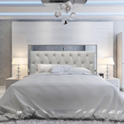 Cabeceira Queen Luna Corino Bege Com Strass 160 X 60 Rbl