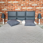 Cabeceira Queen Módulos Com Pés Módena H6 Corino Cinza 160 X