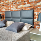 Cabeceira Queen Módulos Com Pés Módena H6 Corino Cinza 160 X