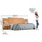 Cabeceira Queen Para Box 158cm 100% Mdf Ripada E Com 02 Mesas