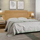 Cabeceira Queen Para Box 158cm 100% Mdf Ripada E Com 02 Mesas