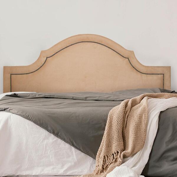 Cabeceira Queen Provençal Luxo 160x60 Suede Bege - Tachas Fumê