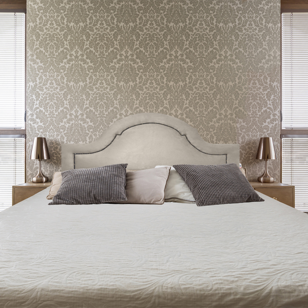 Cabeceira Queen Provence Com Tachas Suede Bege 160 X 60