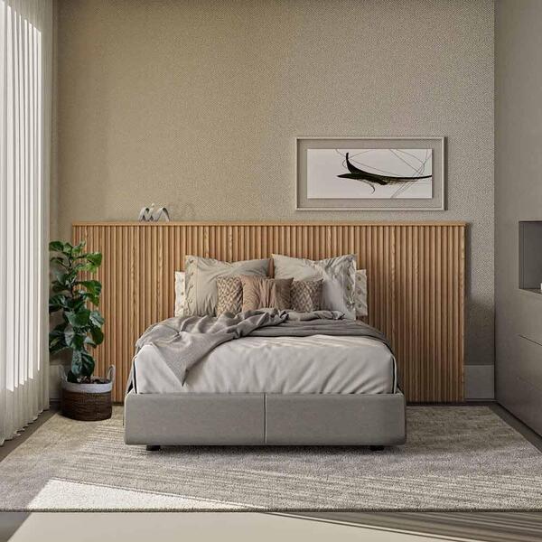 Cabeceira Queen Ripada 241cm Carvalho Laranjeiras 2.4 Linea B