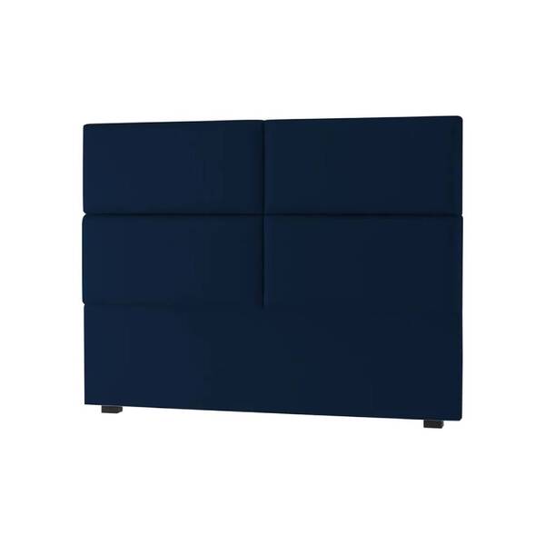 Cabeceira Queen Roma 160cm Suede Azul Marinho Bnn Decor