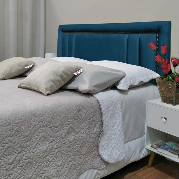 Cabeceira Queen Siena Double Diamond Suede Azul Royal 160 X 6