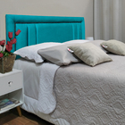 Cabeceira Queen Siena Double Diamond Suede Azul Turquesa 160