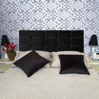 Cabeceira Queen Size Viena 1 60m Estofado Modulado Suede Preto