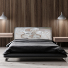 Cabeceira Queen Suede Estampado Aliança Painel Cama Box 160 X