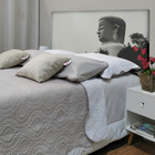 Cabeceira Queen Suede Estampado Buda Painel Cama Box 160 X 60