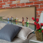 Cabeceira Queen Suede Estampado Deserto Painel Cama Box 160 X