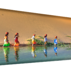 Cabeceira Queen Suede Estampado Deserto Painel Cama Box 160 X