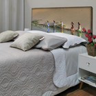 Cabeceira Queen Suede Estampado Deserto Painel Cama Box 160 X