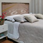 Cabeceira Queen Suede Estampado Estrada Painel Cama Box 160 X