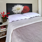 Cabeceira Queen Suede Estampado Flora Painel Cama Box 160 X 60