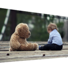 Cabeceira Queen Suede Estampado Menino E Urso Painel Cama Box