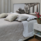 Cabeceira Queen Suede Estampado Prancha Painel Cama Box 195 X