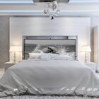 Cabeceira Queen Suede Estampado Surf Painel Cama Box 160 X 60