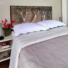Cabeceira Queen Suede Estampado Tesoura Painel Cama Box 160 X