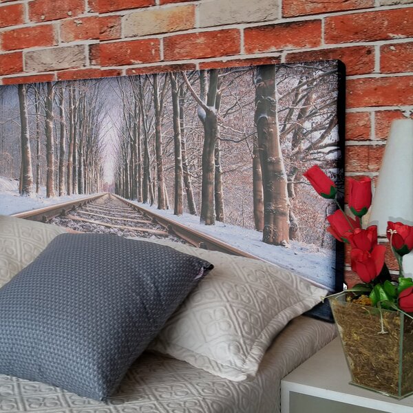 Cabeceira Queen Suede Estampado Trilho Painel Cama Box 160 X