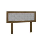 Cabeceira Queen Treliza Com 2 Mesas De Apoio Cinza/jequitiba