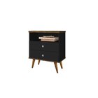 Cabeceira Queen Treliza Com 2 Mesas De Apoio Preto/jequitibá