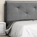 Cabeceira Queen Vic Suede Cinza