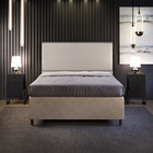 Cabeceira Queen Vicenza 160 Cm Linho Bege L02 Com 02 Mesas De