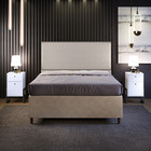 Cabeceira Queen Vicenza 160 Cm Linho Bege L02 Com 02 Mesas De