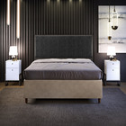 Cabeceira Queen Vicenza 160 Cm Linho Chumbo L02 Com 02 Mesas