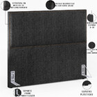 Cabeceira Queen Vicenza 160 Cm Linho Chumbo L02 Com 02 Mesas