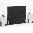 Cabeceira Queen Vicenza 160 Cm Linho Chumbo L02 Com 02 Mesas