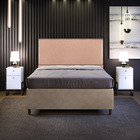 Cabeceira Queen Vicenza 160 Cm Linho Rosê L02 Com 02 Mesas De