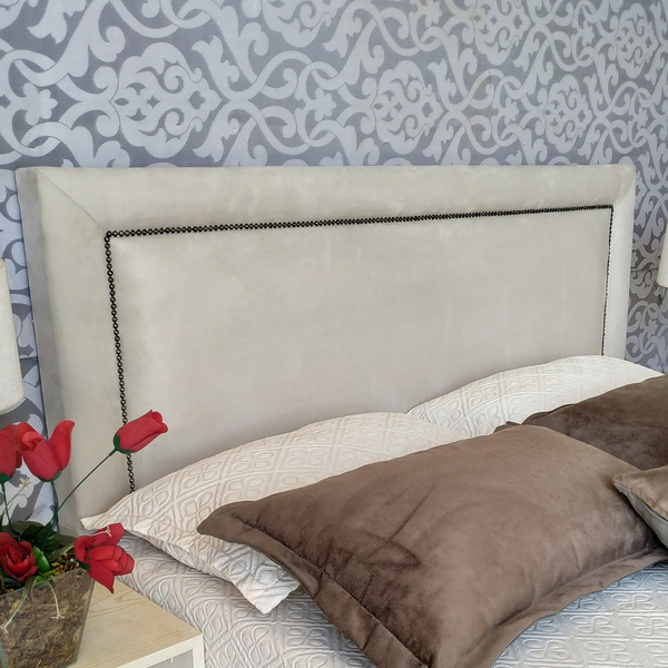 Cabeceira Quenn Lisa Diamond Painel Suede Bege 160 X 60 Rbl