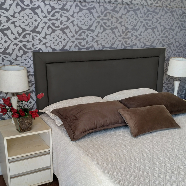 Cabeceira Quenn Lisa Diamond Painel Suede Cinza 160 X 60 Rbl