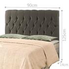 Cabeceira Rafaella Solteiro 90 Cm Sued Cinza