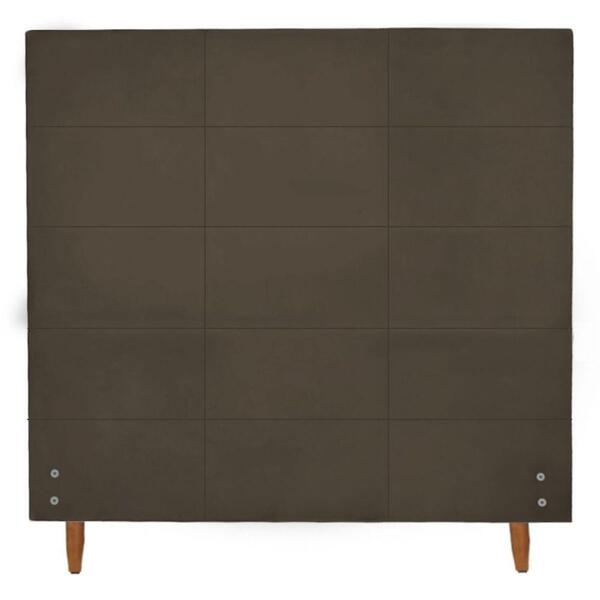 Cabeceira Raissa Cama Box De Solteiro Suede Marrom 100cm