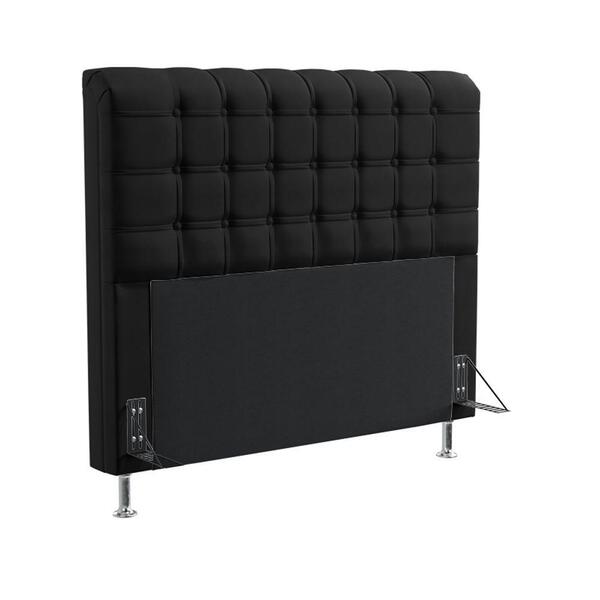 Cabeceira Rana 195 Para Cama King Sued Preto Aradecor