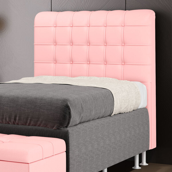 Cabeceira Rana 90 / A-044 Couro Rosa Bebê