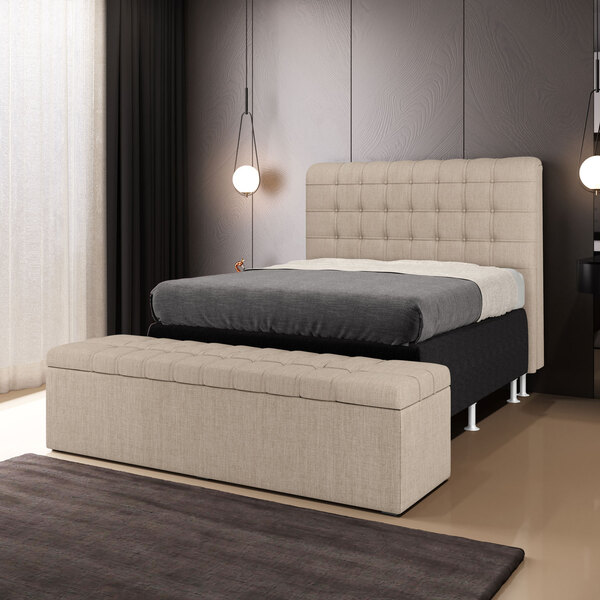 Cabeceira Rana E Calçadeira Alpha 160 Para Cama Queen N-039 L